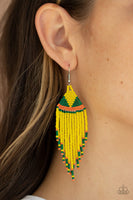 BEADazzle Me - Yellow Paparazzi Earrings