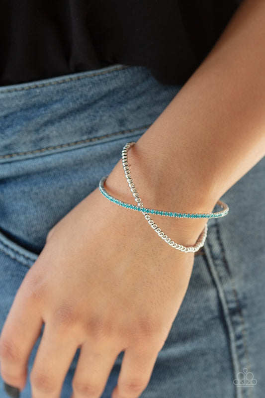 Chicly Crisscrossed - Blue Paparazzi Bracelet
