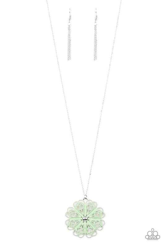 Spin Your Pinwheels - Green Paparazzi Necklace