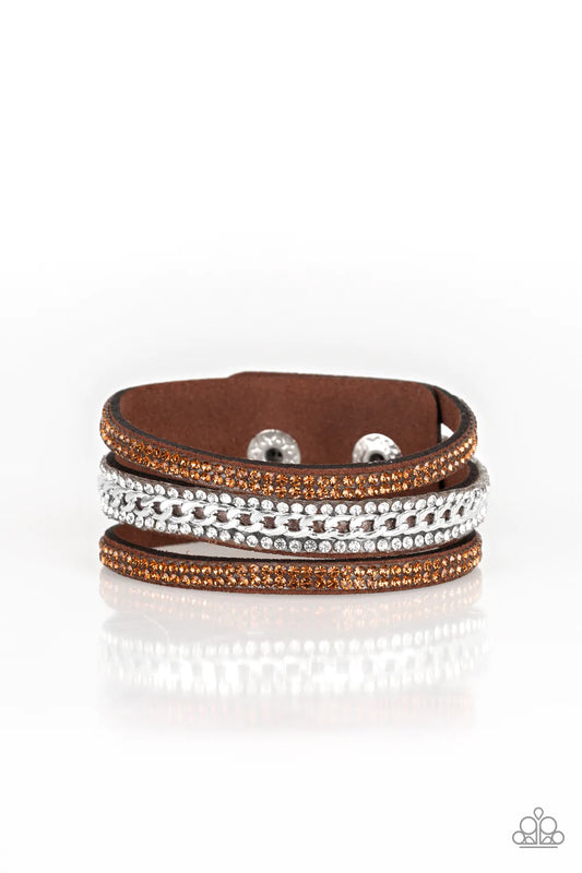 Rollin' In Rhinestones Brown Paparazzi Urban Bracelet