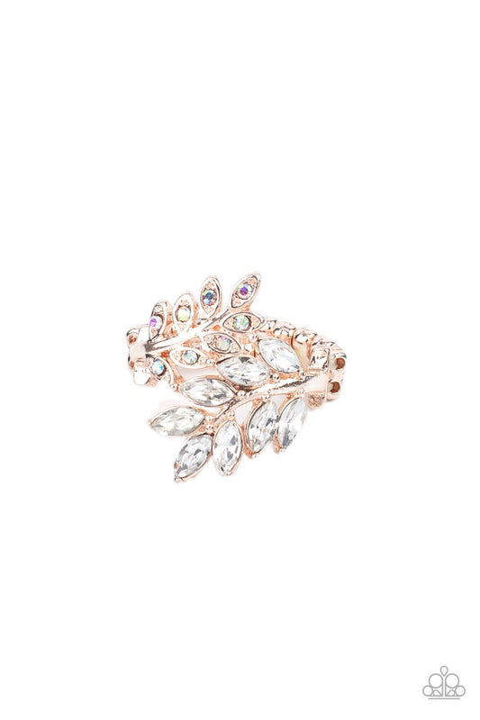 Glowing Gardenista - Rose Gold Paparazzi Ring
