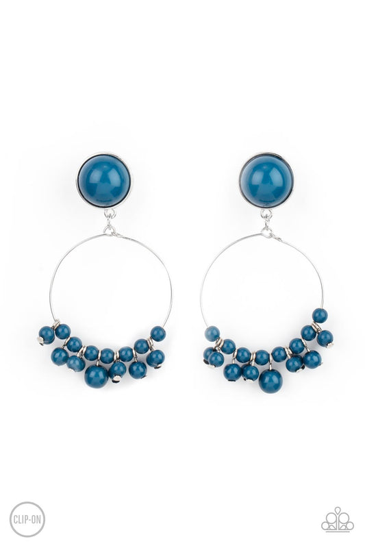Cabaret Charm - Blue Paparazzi Clip-On Earrings