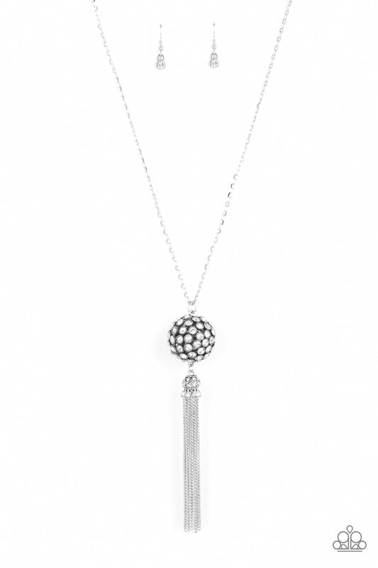 Rhinestone Revolution - White Paparazzi Exclusive Life of the Party Necklace