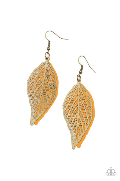 Leafy Luxury - Brass Paparazzi Earrings