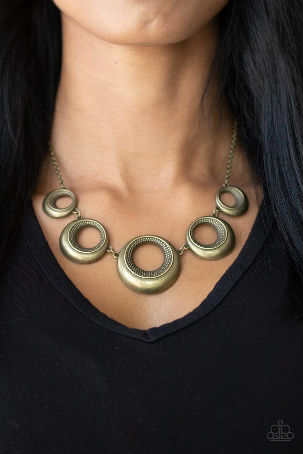 Solar Cycle Brass Paparazzi Necklace