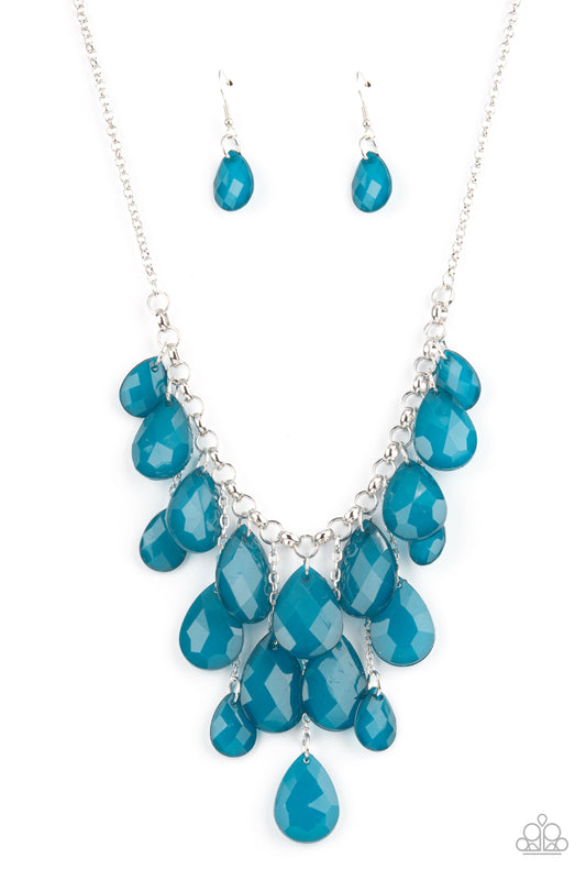 Front Row Flamboyance - Blue Paparazzi Necklace
