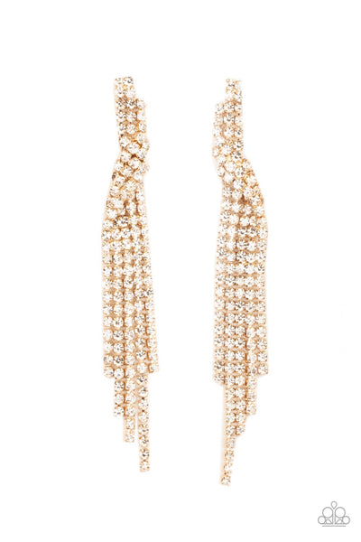 Cosmic Candescence - Gold Paparazzi Life of the Party Exclusive Earrings