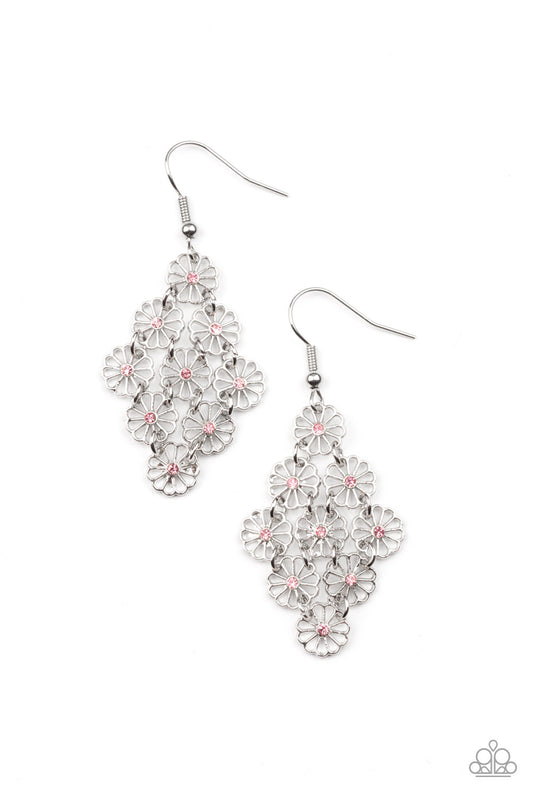 Bustling Blooms - Pink Paparazzi Earrings