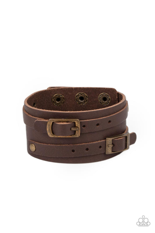 Bronco Bustin Buckles - Brass Paparazzi Urban Bracelet