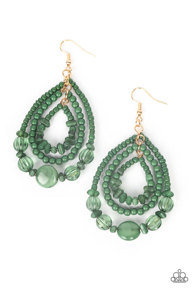 Prana Party - Green Paparazzi Earrings