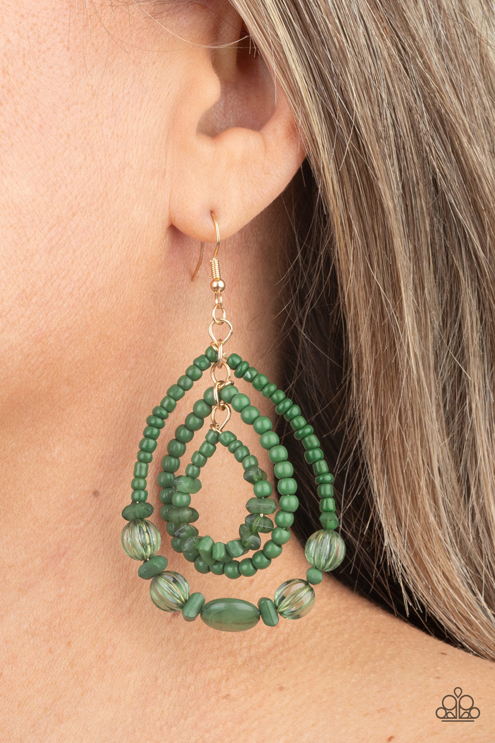 Prana Party - Green Paparazzi Earrings