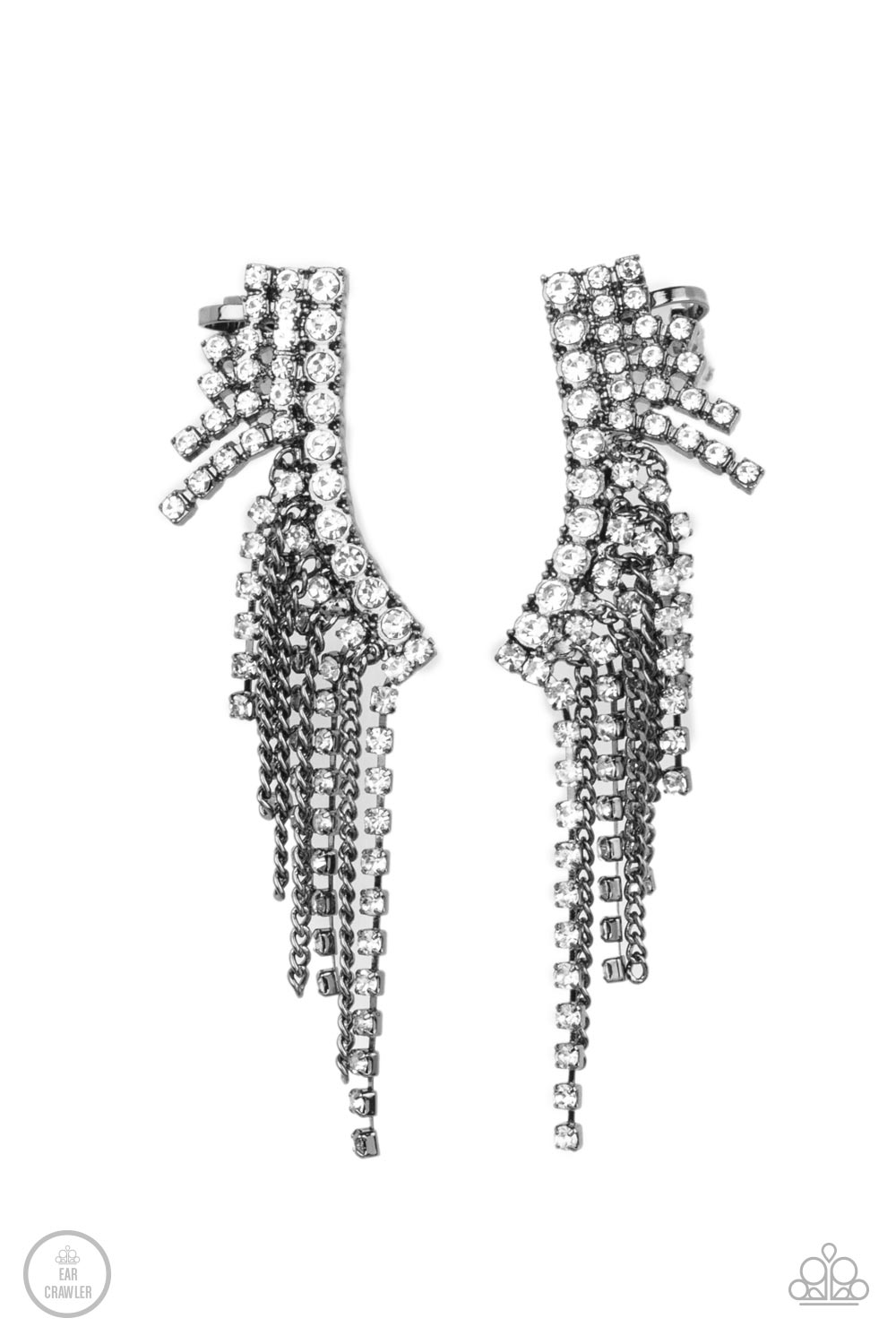 Thunderstruck Sparkle - Black Paparazzi Ear Crawler Earrings