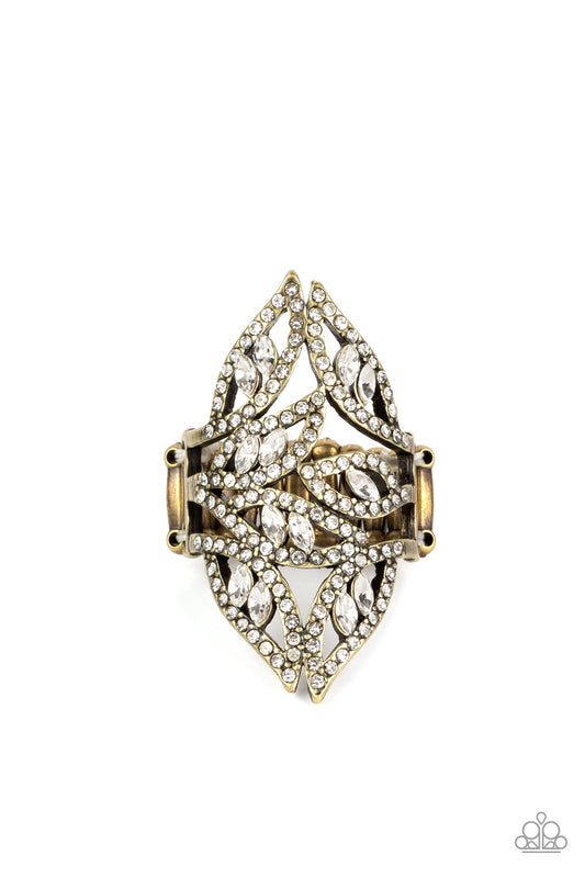 Fiery Foliage - Brass Paparazzi Ring