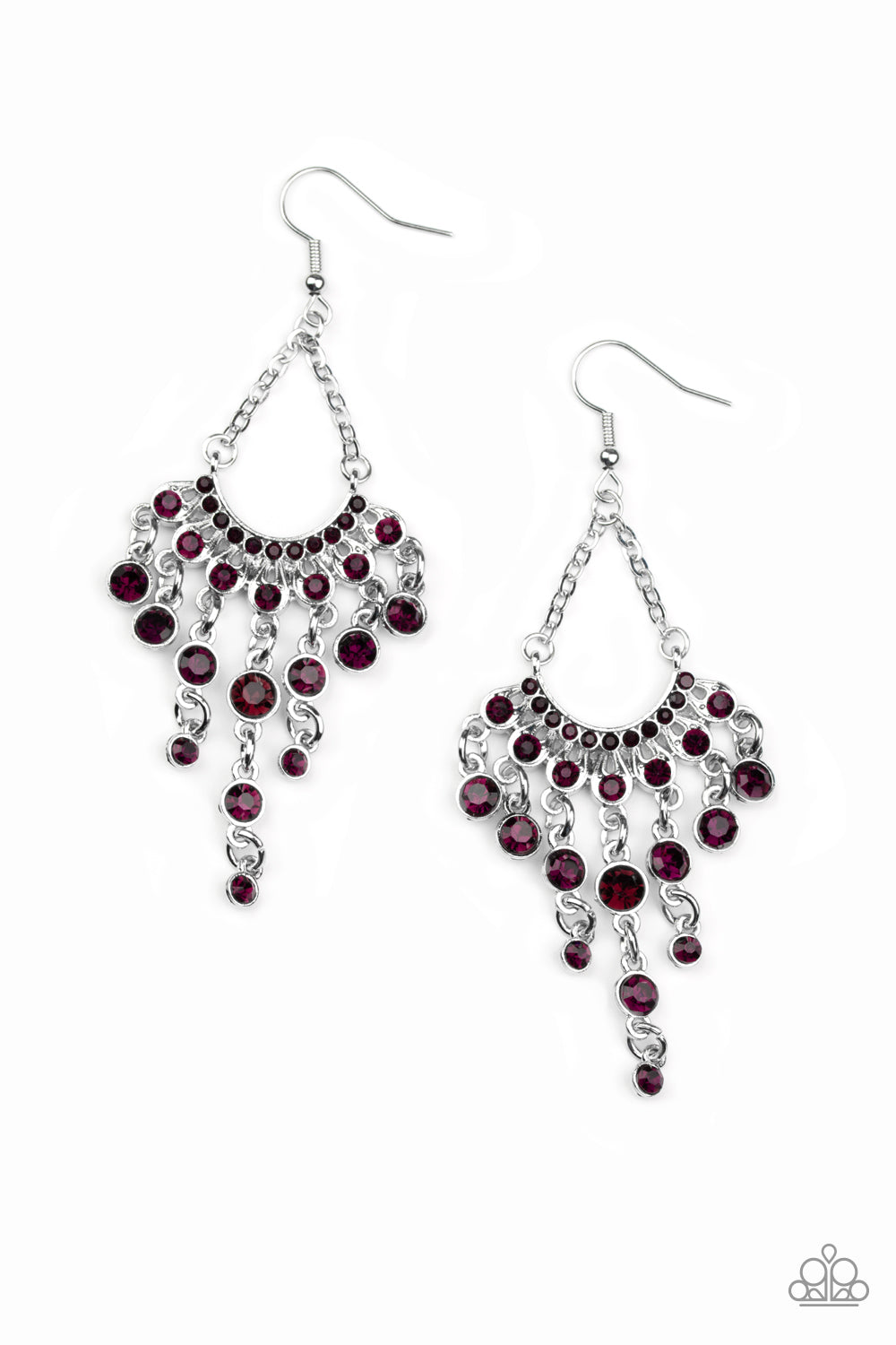 Commanding Candescence - Purple Paparazzi Earrings