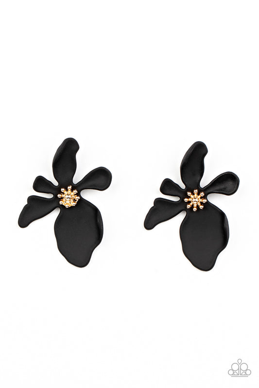 Hawaiian Heiress - Black Paparazzi Earrings