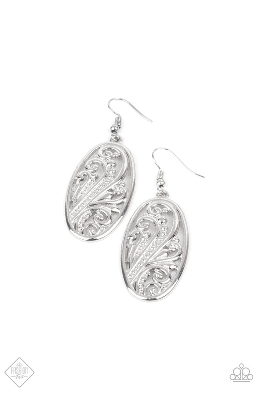 High Tide Terrace  Silver Paparazzi Fashion Fix Earrings