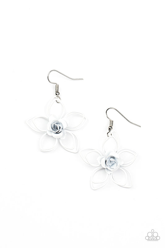 Botanical Bonanza - White Paparazzi Earrings