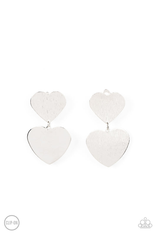 Cowgirl Crush - Silver Paparazzi Clip-On Earrings