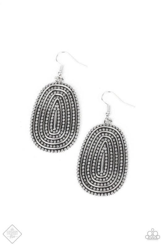 Desert Climate - Silver Paparazzi Fashion Fix Earrings