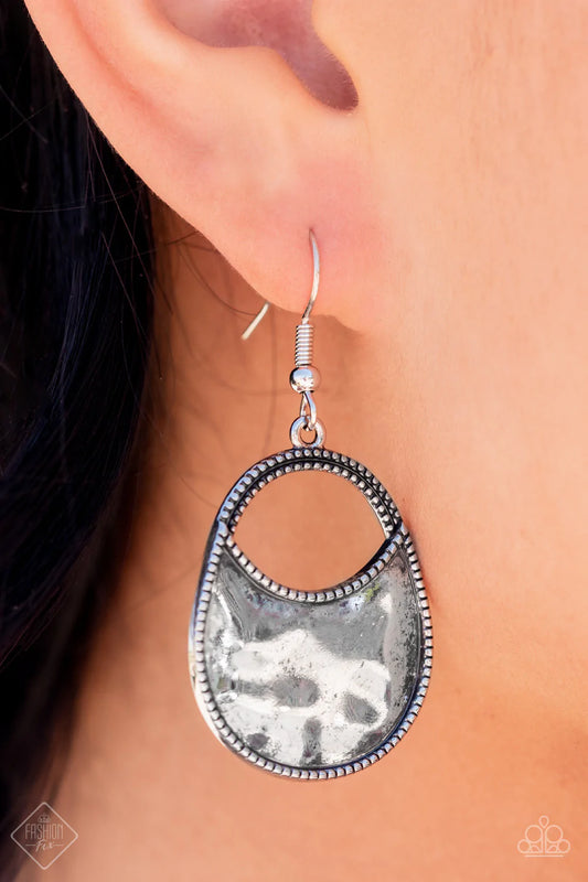 Rio Rancho Relic Silver Paparazzi Fashion Fix Earrings