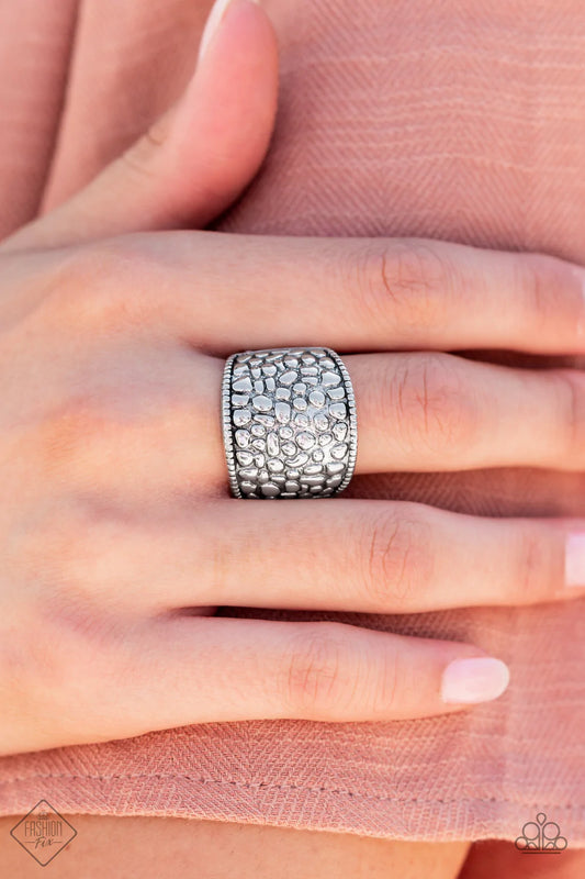 Dotted Decorum Silver Paparazzi Fashion Fix Ring