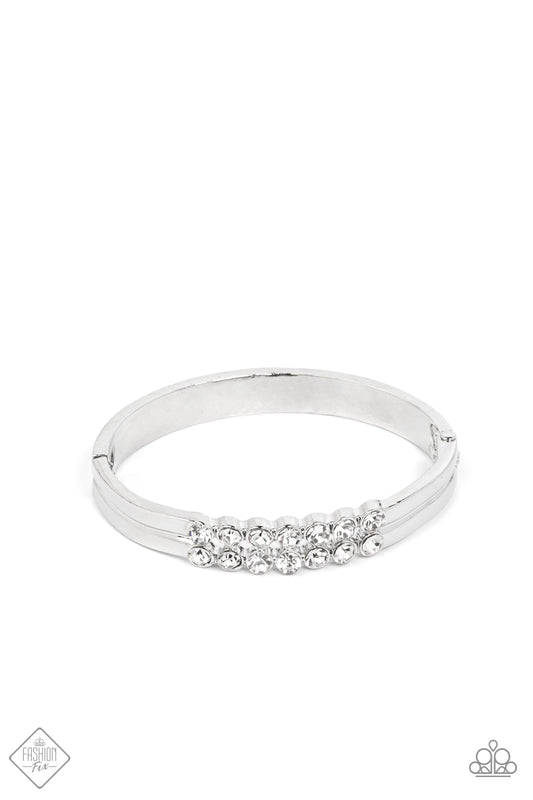 Doubled Down Dazzle - White Paparazzi Fashion Fix Bracelet