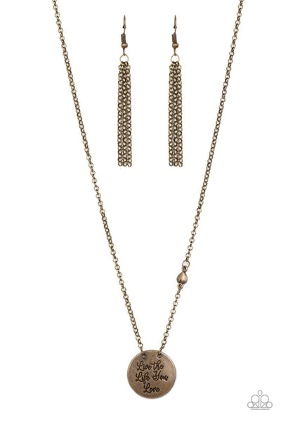 Live The Life You Love - Brass Paparazzi Necklace