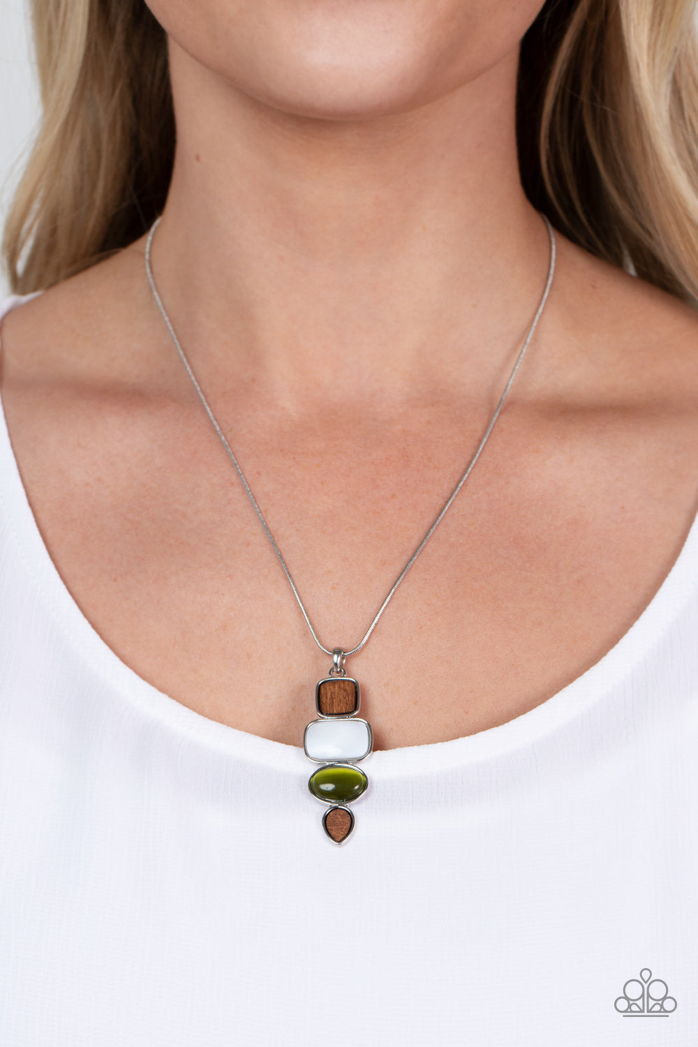 Elemental Energy - Green Paparazzi Necklace