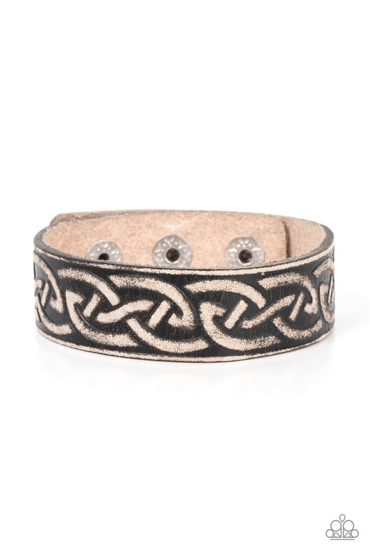 Rebel Runes - Black Paparazzi Urban Bracelet