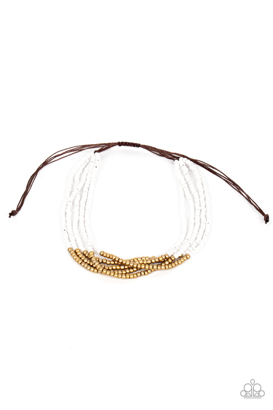 BEAD Bold - White Paparazzi Bracelet