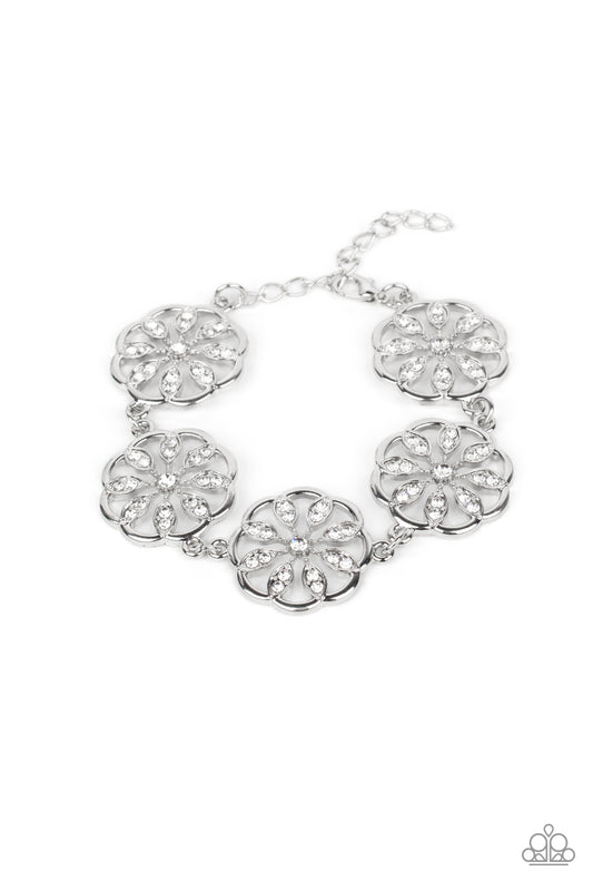 Blooming Bling - White Paparazzi Bracelet