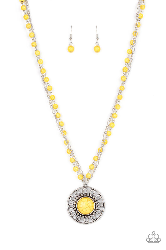 Sahara Suburb - Yellow Paparazzi Necklace