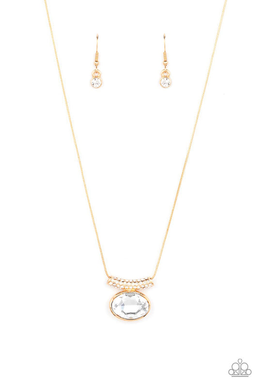 Pristinely Prestigious - Gold Paparazzi Necklace