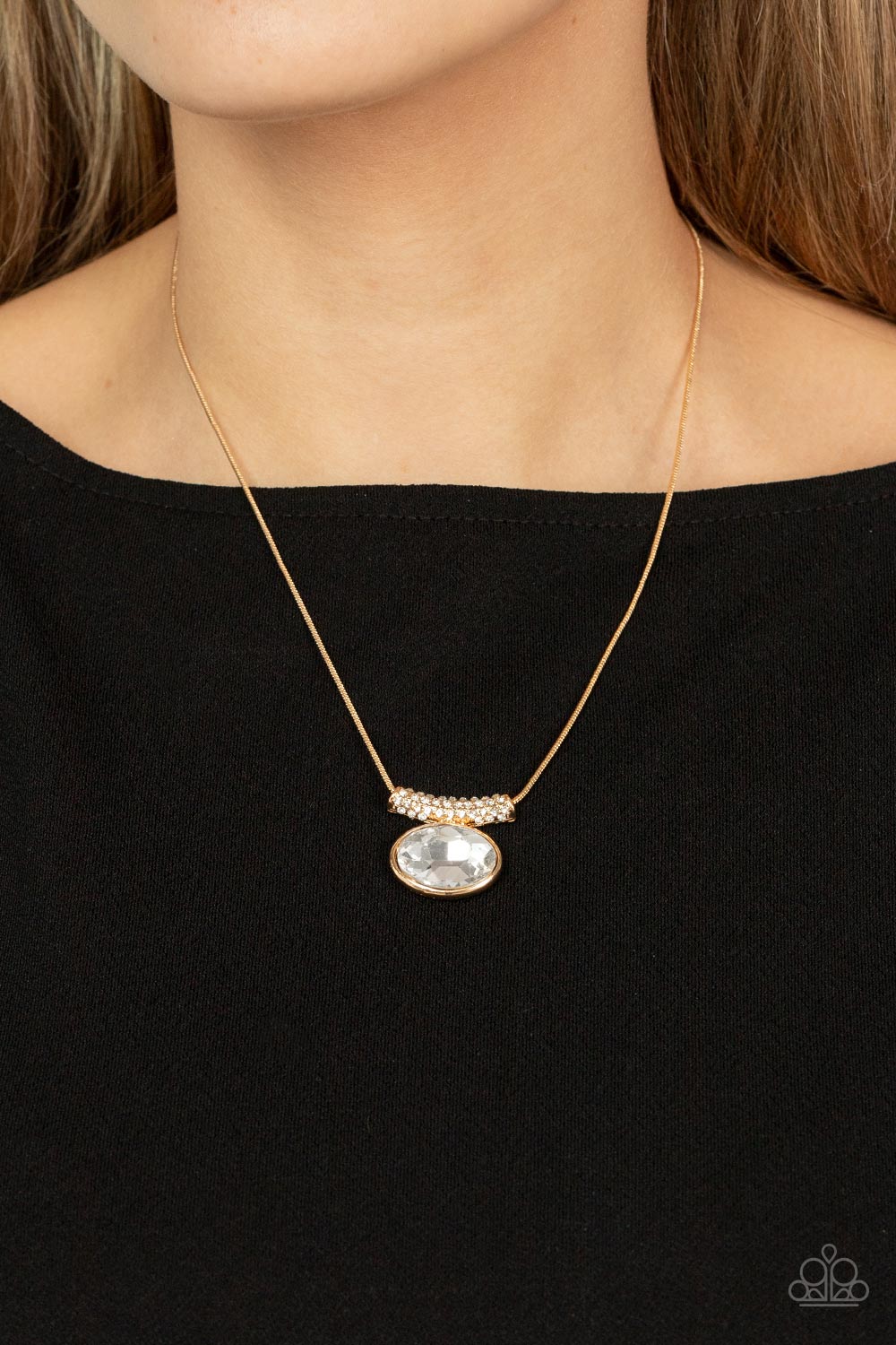 Pristinely Prestigious - Gold Paparazzi Necklace