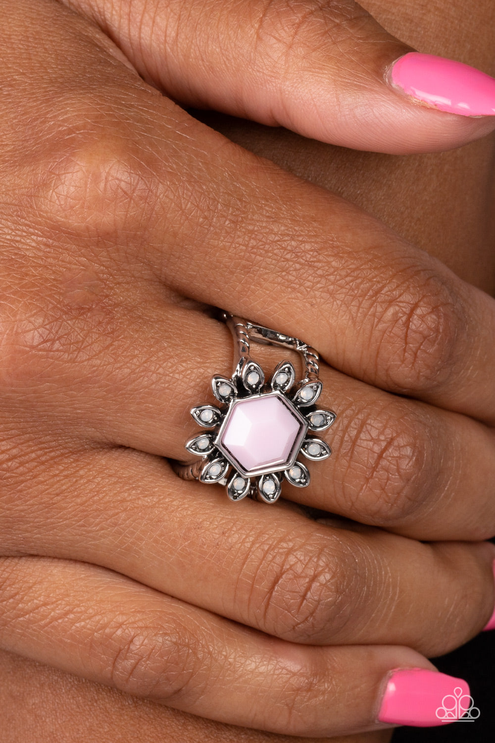 Wonderfully Wallflower - Pink Paparazzi Ring