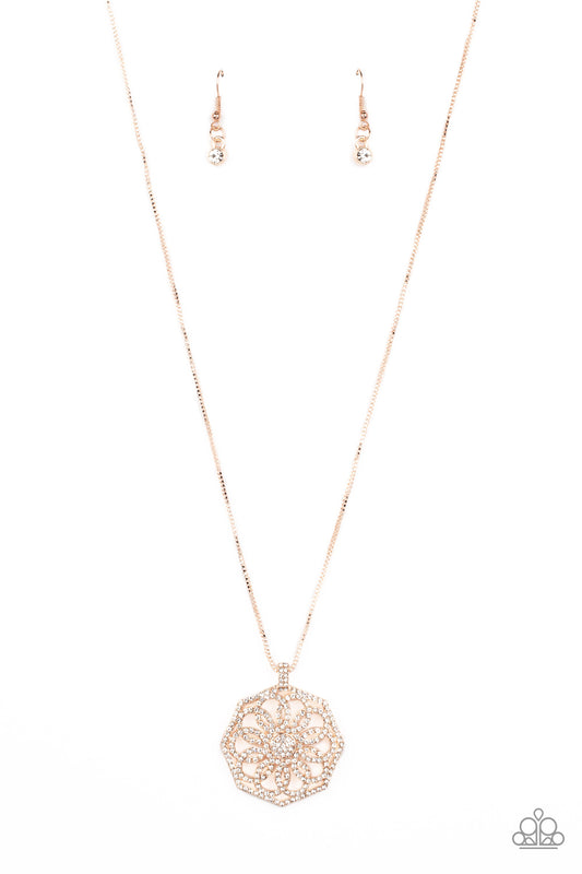 Botanical Bling - Rose Gold Paparazzi Necklace