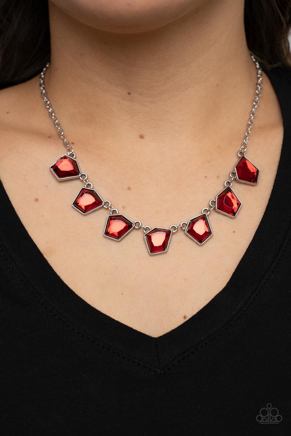 Experimental Edge - Red Paparazzi Necklace