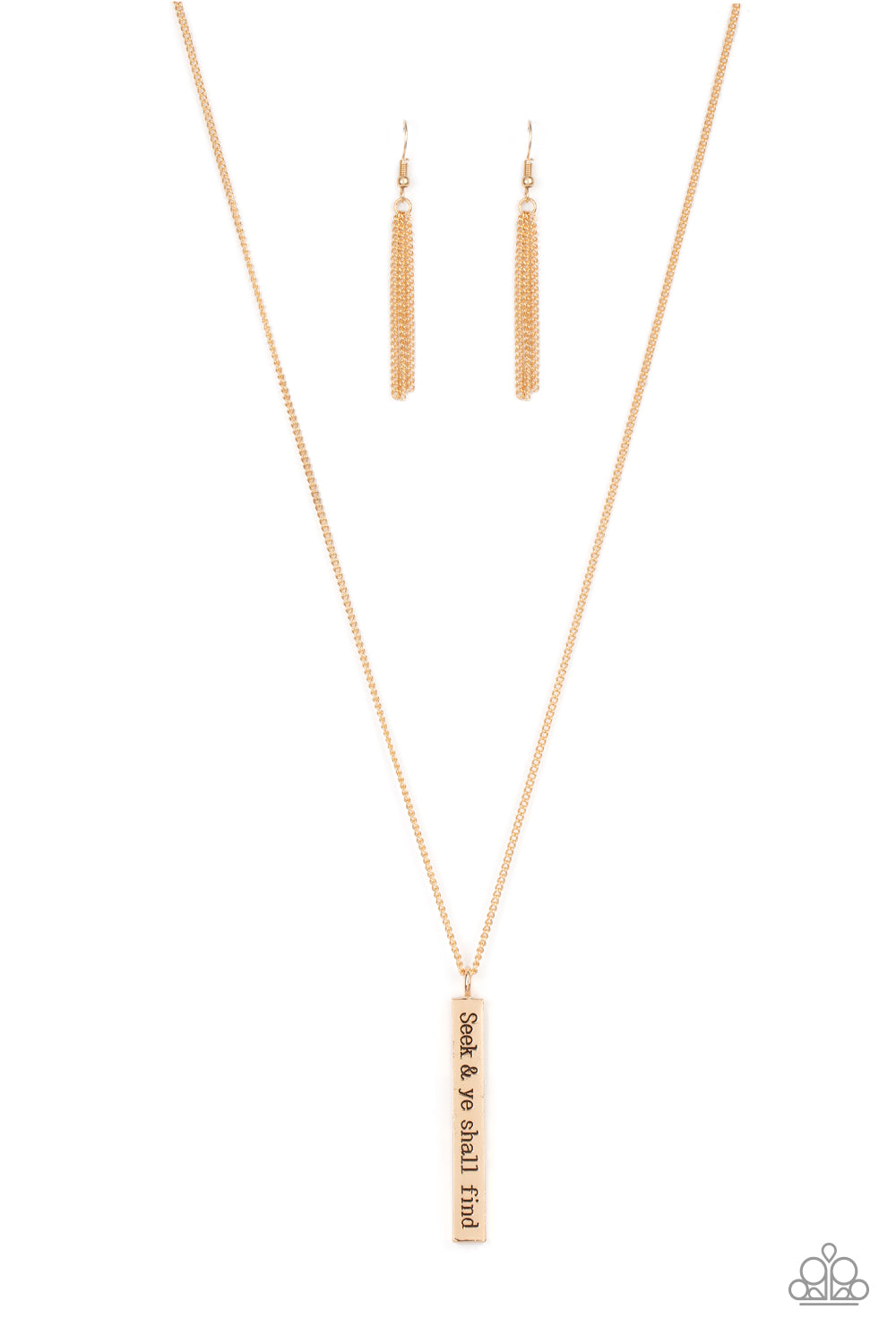 Matt 7:7 - Gold Paparazzi Necklace