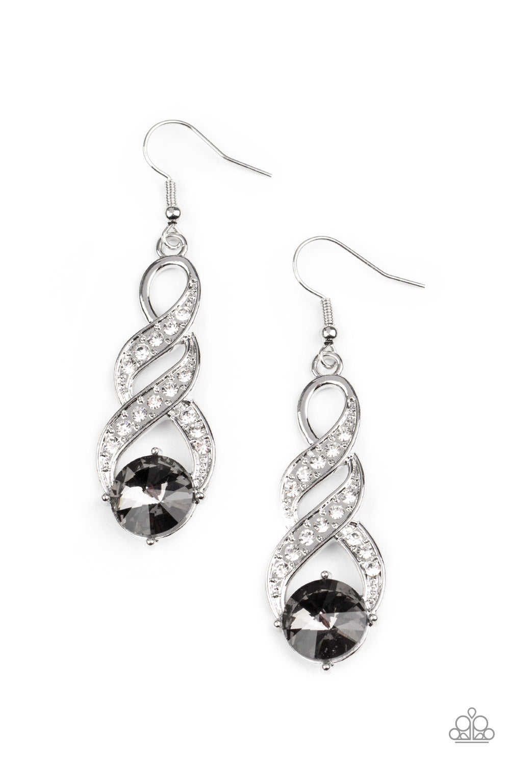High-Ranking Royalty - Silver Paparazzi Earrings