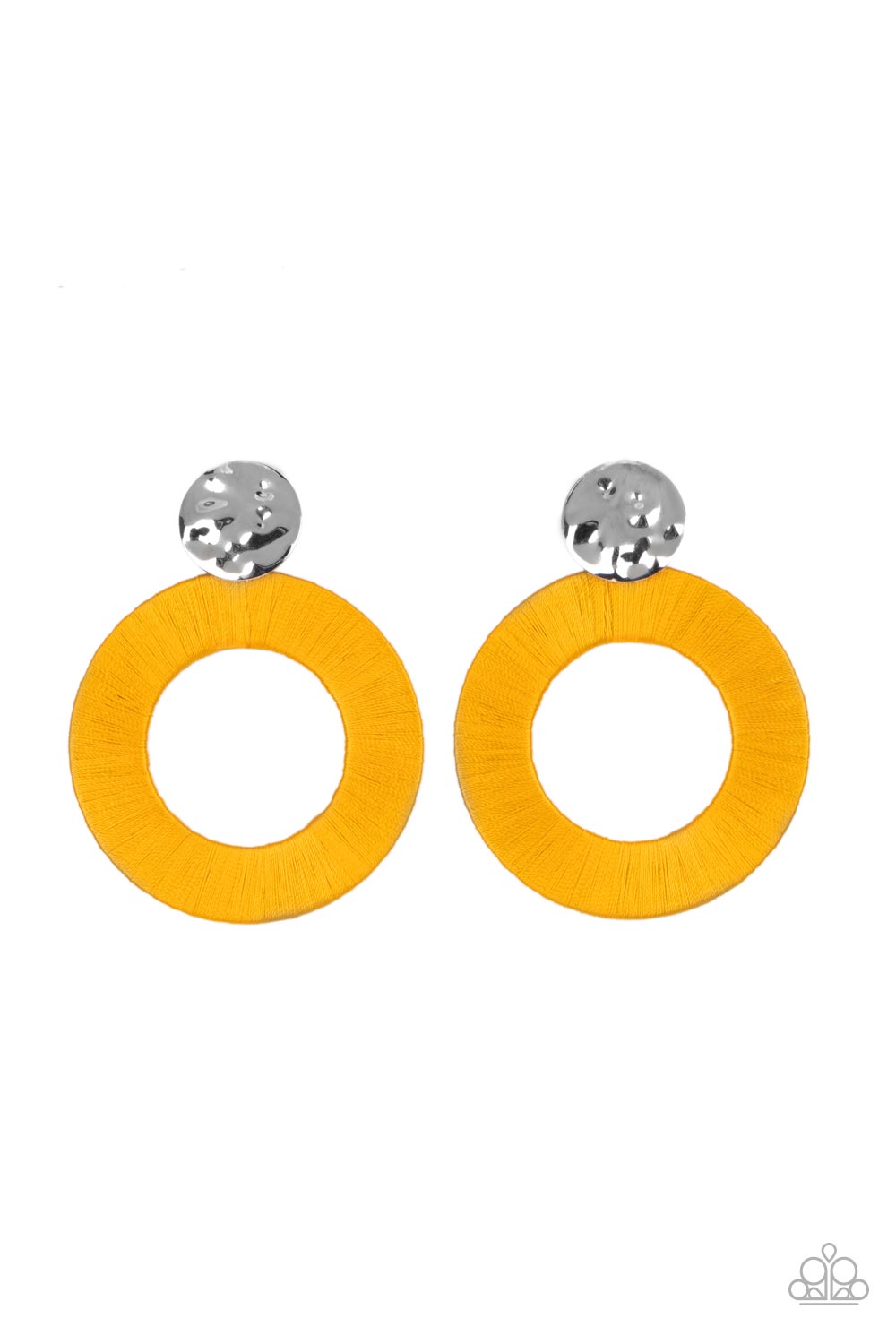 Strategically Sassy - Yellow Paparazzi Earrings
