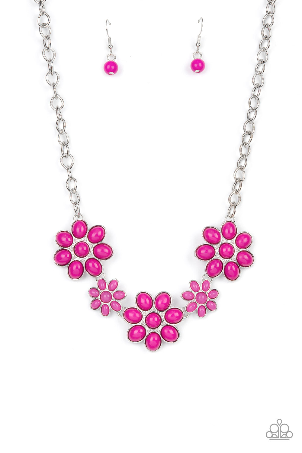 Flamboyantly Flowering - Pink Paparazzi Necklace
