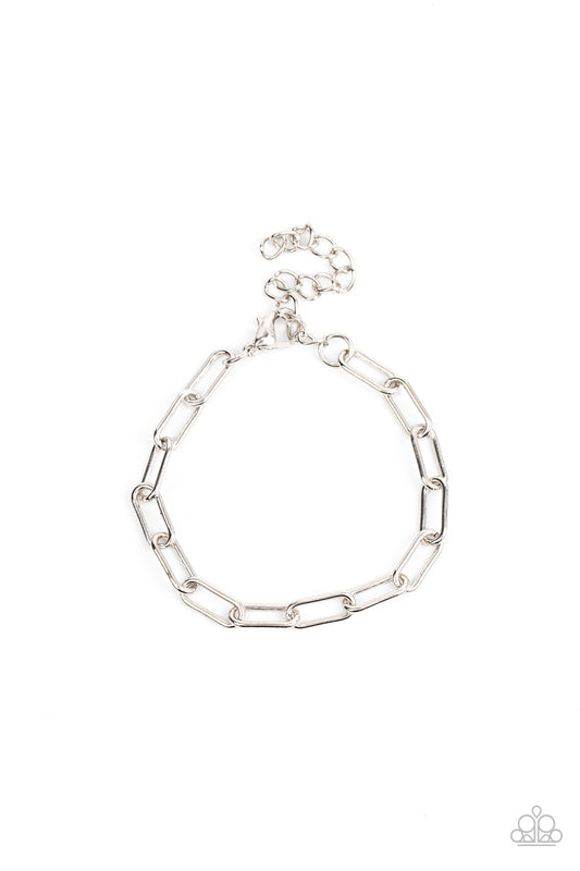 Lit Locomotion - Silver Paparazzi Urban Bracelet