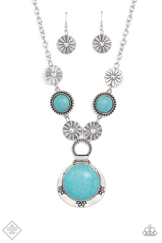 Saguaro Garden - Blue Paparazzi Exclusive Fashion Fix Necklace