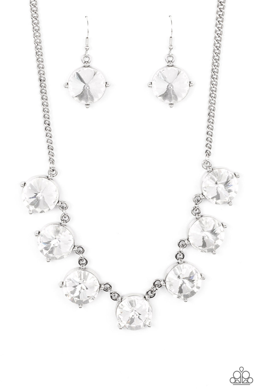 The SHOWCASE Must Go On - White Paparazzi Necklace
