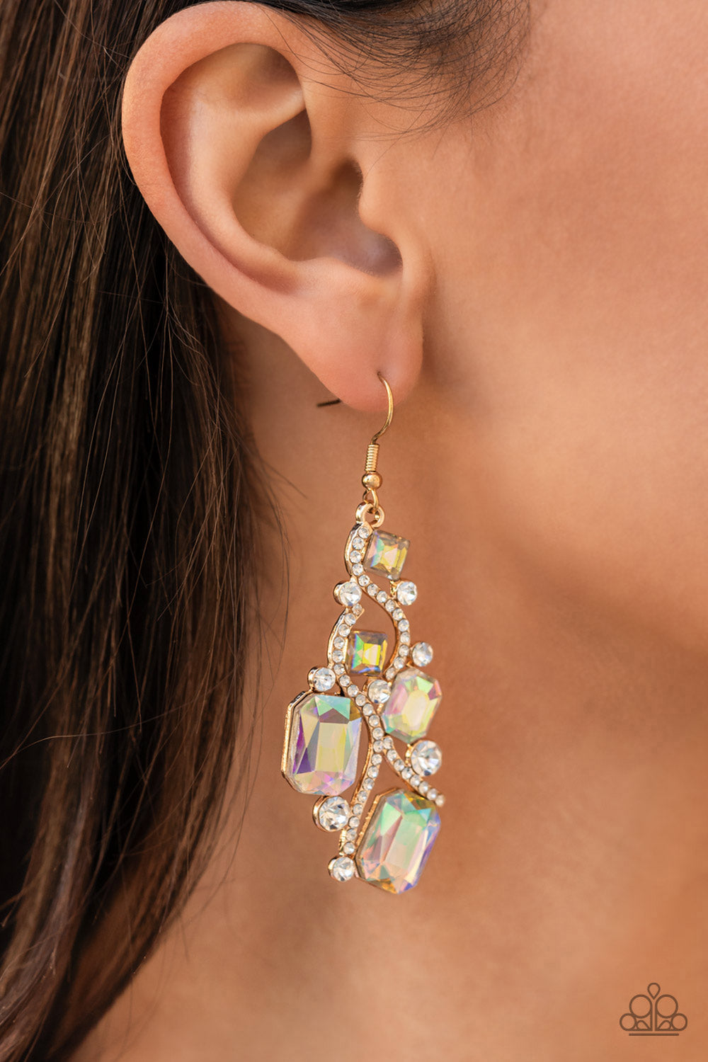 Interstellar Illumination - Multi Paparazzi Exclusive Life of the Party Earrings