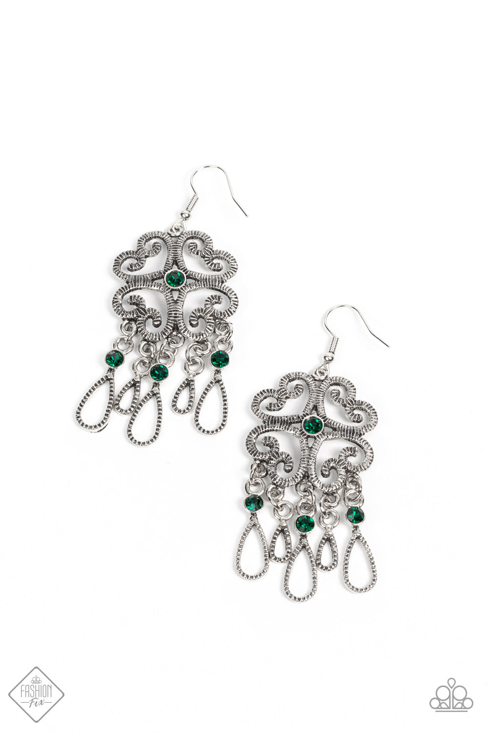 Majestic Makeover - Green Paparazzi Exclusive Fashion Fix Earrings