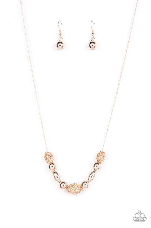 Space Glam - Rose Gold Paparazzi Necklace