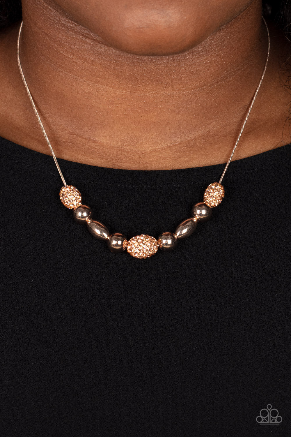 Space Glam - Rose Gold Paparazzi Necklace