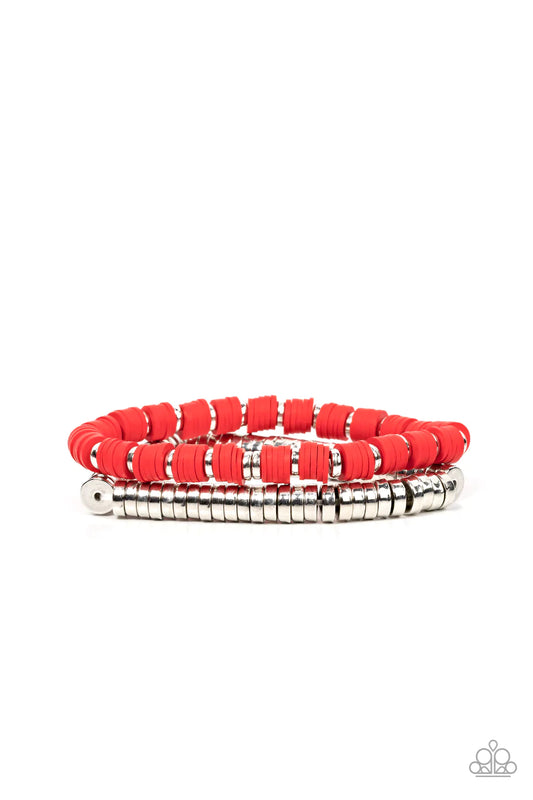 Catalina Marina Red Paparazzi Bracelet