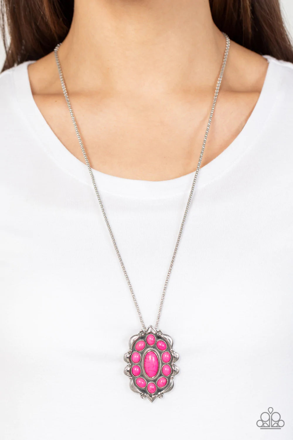 Mojave Medallion Pink Paparazzi Necklace